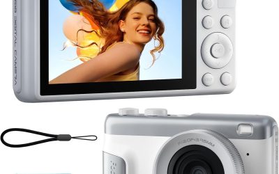 Digital Camera 4K, 64MP Compact Point and Shoot Camera for Everyday Photography, Autofocus with 16X Zoom, Type-C Rechargeable Travel Camera with 32GB Card, White