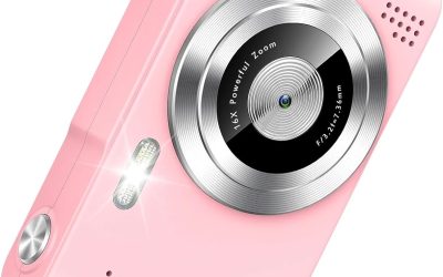 Digital Camera, Camera for Kids, UHD 4K 48MP Point and Shoot Digital Cameras with 64GB SD Card and 16X Digital Zoom Anti Shake, Compact Portable Small Gift for Boys Girls Students, Pink