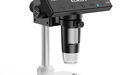 Elikliv Microscope, LCD Digital Coin Microscope 1000x, Coin Magnifier with 8 Adjustable LED Lights, PC View Compatible with Windows/MacBook, EDM4, 4.3-Inch