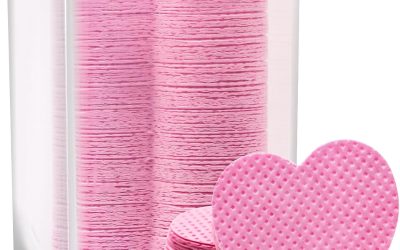 Eyelash Extension Glue Wipes 200 PCS Lint Free Nail Wipes Non-Woven Fabric Lash Glue Wipes Nail Polish Remover Wipes for Lash Extension Supplies (Pink)