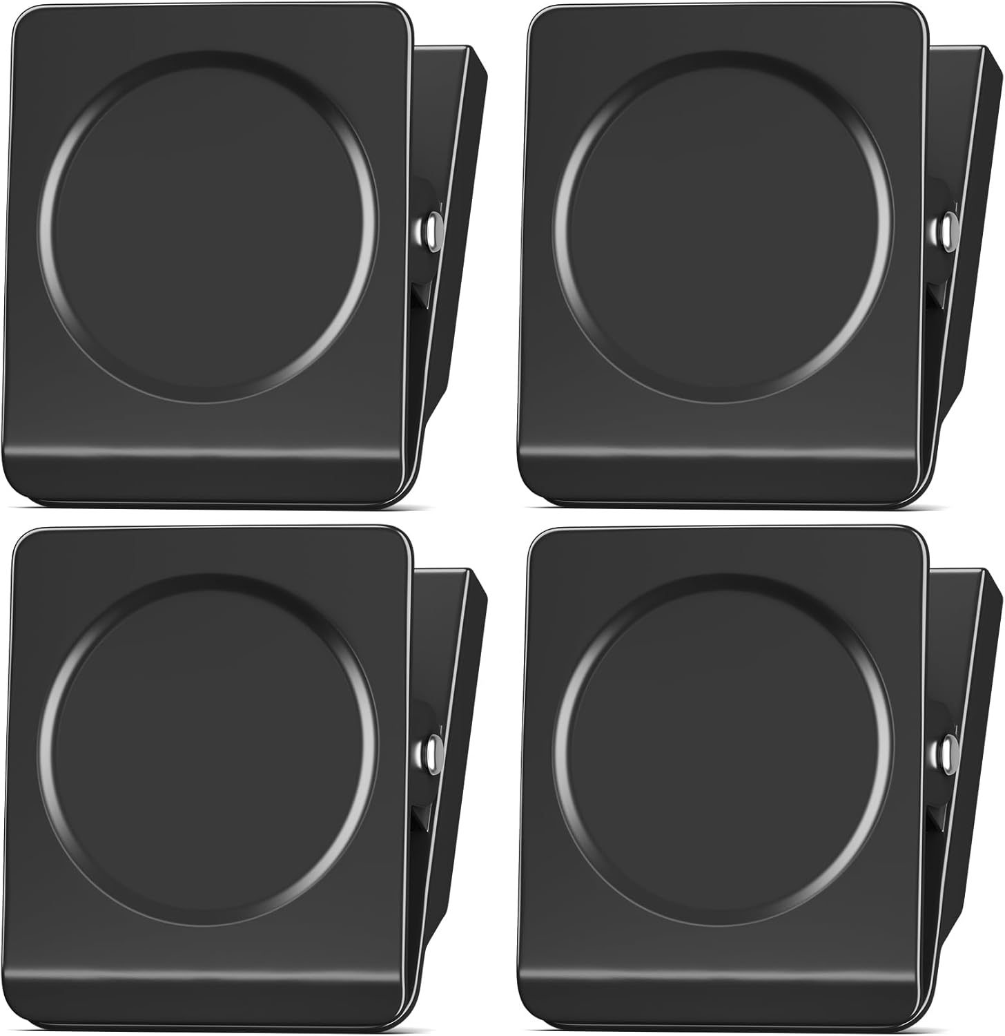 FINDMAG Extra Large Heavy Duty Magnetic Clips – 2.2 Inch, Lock Accessories, School Supplies, Strong for Classroom, Refrigerator, Whiteboard, Office (Black, 4 Pack)