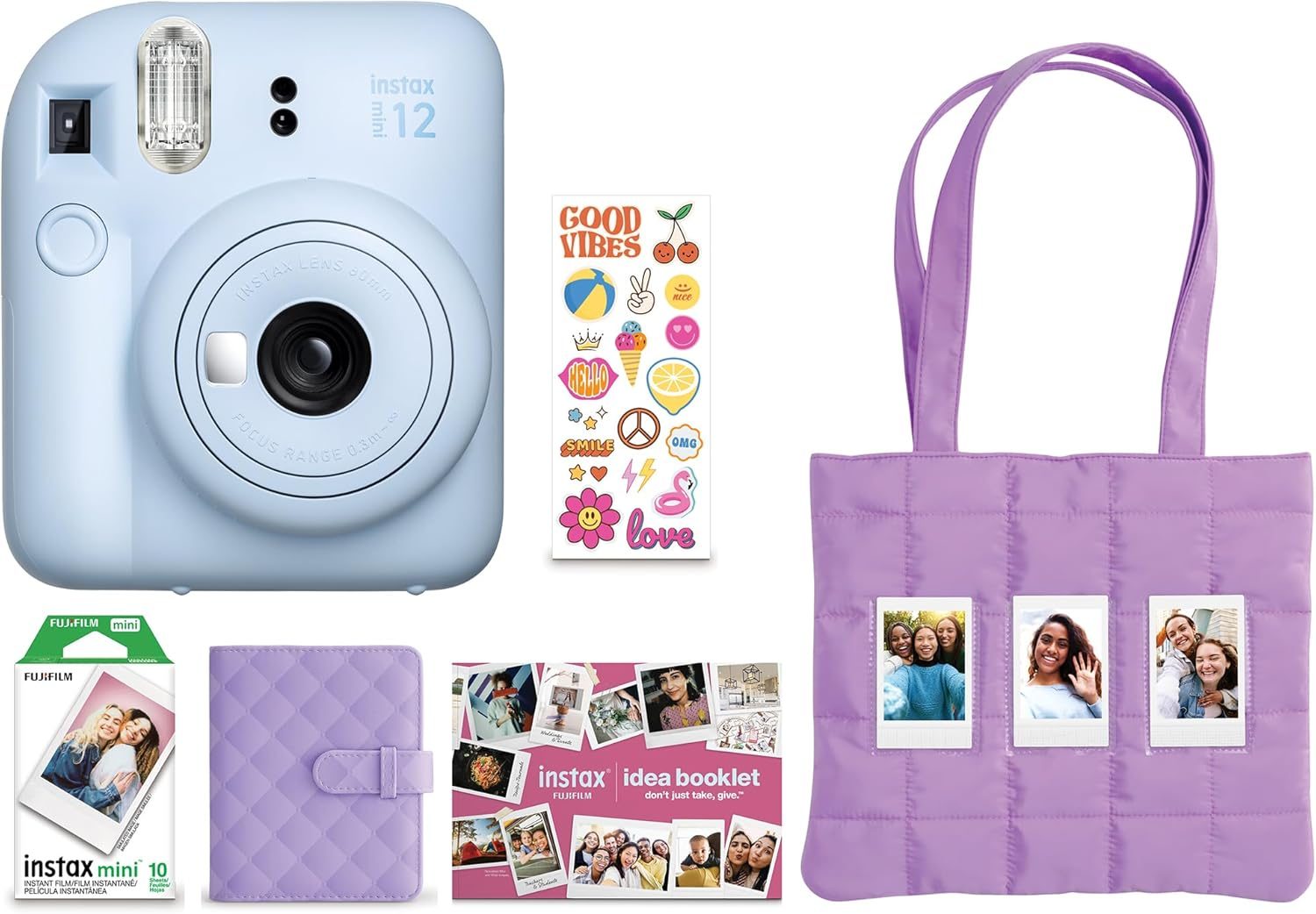 FUJIFILM Instax Mini 12 Holiday Bundle 2025 – Pastel Blue