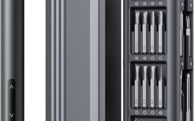 Fanttik E1 Max 3.7V Electric Screwdriver, Mini Precision Screwdriver Set, 50 Magnetic Bits, Magnetic Storage, 5/32‘’Hex, Repair Tool Kit for Electronics Phone Camera Laptop Watch (Grey)