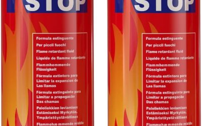 Fire Extinguisher 2-Pack with Mounting Bracket for Home, Kitchen, Car, Grill – Portable Small A, B, C, K Fire Extinguisher – 8-in-1 – Prevents Reignition.