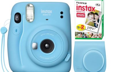 Fujifilm Instax Mini 11 Instant Camera Sky Blue + Minimate Custom Case + Fuji Instax Film 20 Sheets Twin Pack