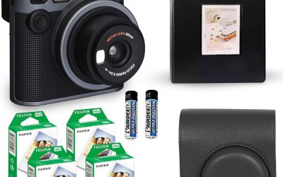 Fujifilm Instax Mini 41 Instant Camera Vintage Black. + Fujifilm Value Pack (40 Sheets) + Shutter Accessories Bundle, Includes Vintage Style Compatible Carrying Case, Black Photo Album 64 Pockets