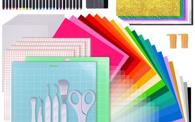 GO2CRAFT All-in-One Accessories Bundle for Cricut Makers and All Explore Air, 90Pcs Ultimate Tools and Accessories with Vinyl, Weeding Tools, Transfer Tape, Crafting Starter Kit for Cricut Projects