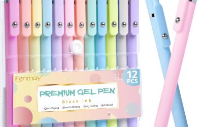Gel Pens, 12 Pcs 0.5mm Fine Point Aesthetic Pens, Quick Dry No Smudge, Smooth Writing Comfortable Grip Pen, Cute Black Ink Journaling Pens for School Supplies Office Desk Accessories