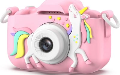 Goopow Kids Camera Toys for 3-8 Year Old Girls Boys,Children Digital Video Camcorder Camera with Cartoon Soft Cover, Best Chritmas Birthday Festival Gift for Kids – 32G SD Card Included