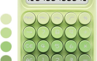 Gradient Green Calculator, UPIHO Standard Calculator with 12 Digit Display and Big Buttons,Sage Green Office Supplies and Desk Accessories for Office,School