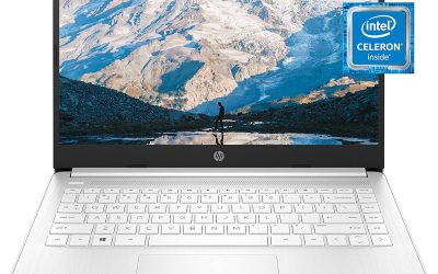 HP 14 Laptop, Intel Celeron N4020, 4 GB RAM, 64 GB Storage, 14-inch Micro-edge HD Display, Windows 11 Home, Thin & Portable, 4K Graphics, One Year of Microsoft 365 (14-dq0040nr, Snowflake White)