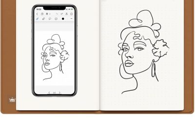 HUION Note 2-in-1 Digital Notebook Drawing Tablet With Battery-free Pen, Bluetooth Wireless Paper Tablet Electronic Writing Pad for Note-taking, Digital Art & Meeting, Refillable A5 Notepad, 9.5x7inch