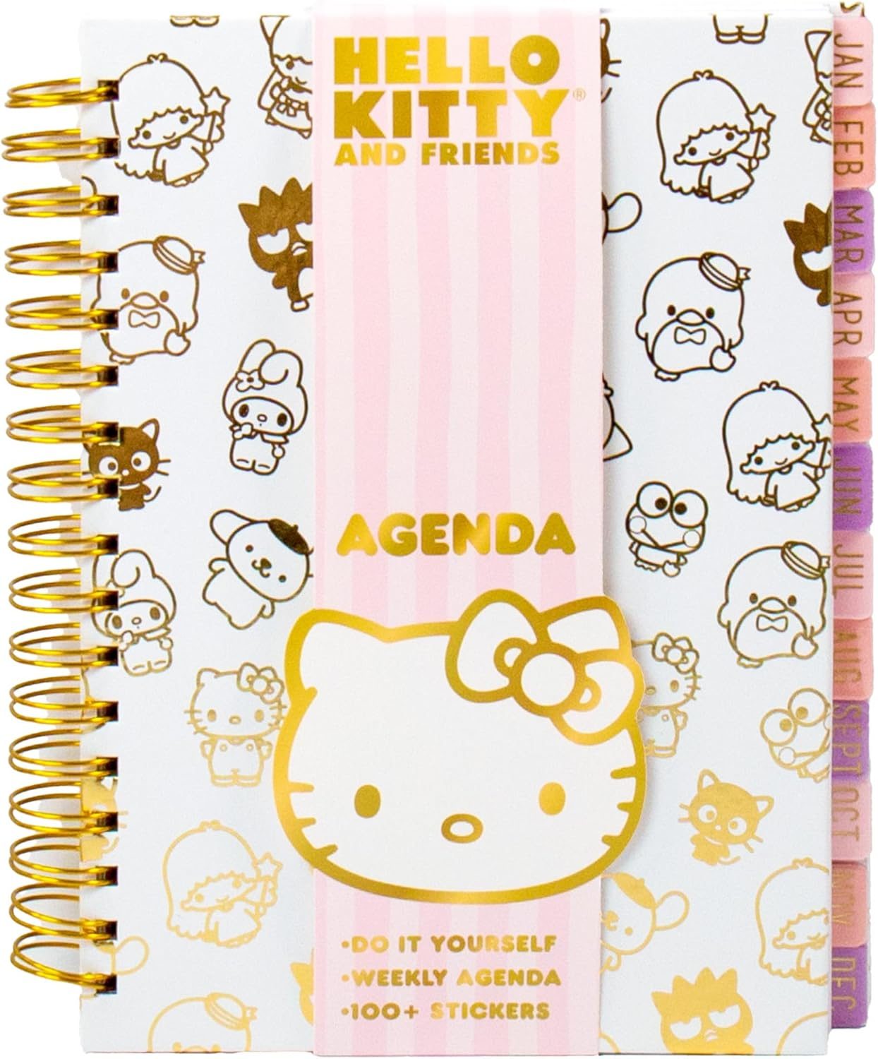 Hello Kitty And Friends Agenda, 70 Pages, Hardcover Planner, Hello Kitty & Kuromi Stickers, Sanrio Stuff, Cute School Supplies, Cute Stationery, Hello Kitty School Supplies, Sanrio Accessories