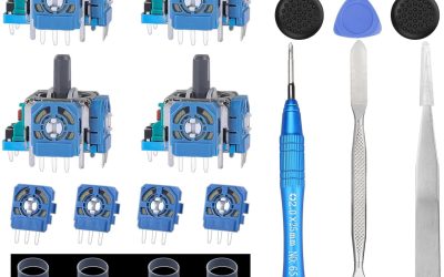 Ikpek 4 Pack Analog 3D Joysticks Replacement for DualSense PS5 Controller, Joysticks Part with Repair Screwdriver Kit for PlayStation 5 Controller