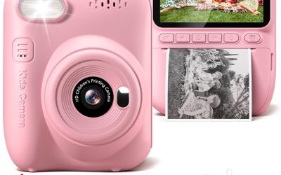 Instant Print Camera for Kids, 3.0″ HD 32MP Kids Camera 1080P with 3 Rolls of Printer Paper, Birthday Gifts Toy for 3-12 Year Old Girls Boys with 32GB SD Card-Pink