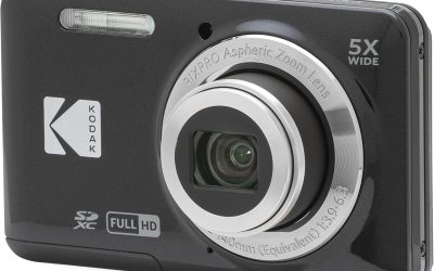 KODAK PIXPRO FZ55-BK 16MP CMOS Sensor Digital Camera 5X Optical Zoom 28mm Wide Angle 1080P Full HD Video 2.7″ LCD Vlogging Camera (Black)