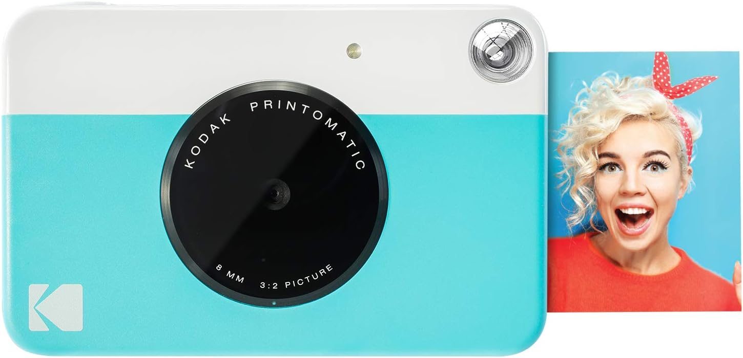 KODAK Printomatic Full-Color Instant Print Digital Camera – Colorful Photos On Zink 2×3″ Sticky-Back Photo Paper – 5MP, Portable, Creative Fun Gift for Birthday, Christmas, Holiday – Blue