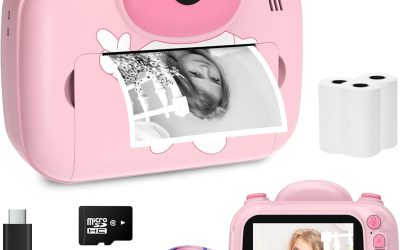 Kids Camera Instant Print 3.5 Inch, Instant Print Camera for Kids Pint Photos, Kid Digital Print Cameras Instantly, Toddler Toys Cameras for 3-12 Years Old Girls Birthday