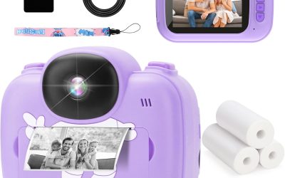 Kids Camera Instant Print, 3.5” Kids Digital Camera Instant with 1080P HD Photos & Videos, Christmas Birthday Gifts for Girls Boys Age 3-12 (Purple)