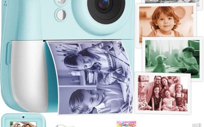 Kids Camera Instant Print Color Photos, Dual-Lens Instant Print Camera for Kids, Toddler Portable Travel Digital Camera Toy for 6 7 8 Year Old Boys Girls Christmas Birthday Gifts 64GB Card