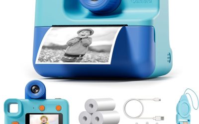 Kids Camera Instant Print, LETSHAHA Christmas Birthday Gifts for Toddler Girls Boys Age 3-12, 24MP & 1080P Selfie Digital Camera with 3 Roll No-Ink Print Paper 32GB SD Card – Blue