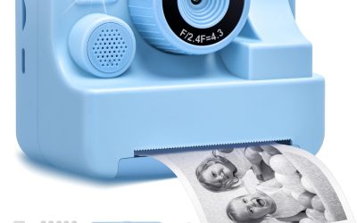 Kids Camera Instant Print Portable Dual-Lens Selfie Camera with Print Paper & 32G Card, Photo 1080P HD Toddler Digital Printing Cameras for 4 5 6 7 8 9 10 Years Old Girls Boys, Blue