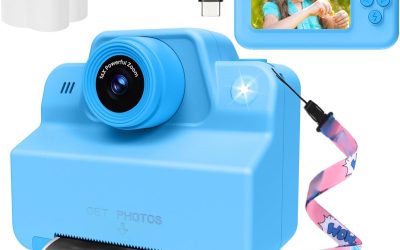 Kids Instant Camera Print Photos Instantly, Toy Camera That Printing Pictures, Instant Prints Cameras Gift for Toddler Girls & Boys Aged 3-12 (Blue)
