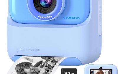 Kids Instant Digital Cameras for Boys and Girls, 1080P HD Dual-Lens Selfie Digital Camera with Print Paper & 32G Card, Christmas Birthday Gifts Toys for Toddler and Teenagers Age 3-16 Years Old