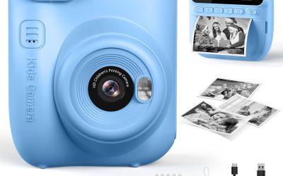 Kids Instant Print Camera, 3.0-inch HD Screen 32MP Photo Instant Digital Camera Christmas Birthday Gifts Toys for Children Girls Boys Age 3-12 – Blue