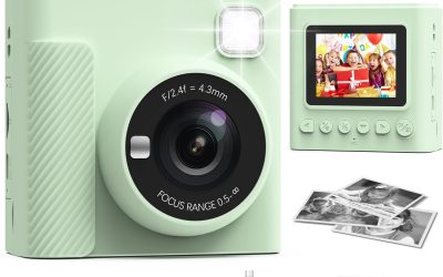 Kids Instant Print Camera, Christmas Birthday Gifts for Girls and Boys, 1080P HD Video Digital Kids Camera with Print Paper & 32G Card, Toddler Toy for 3-14 Years Old (Green)