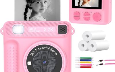 Kids Instant Print Camera – Christmas Birthday Gifts for Girls Boys, Instant Cameras That Print Photos for 4 5 6 7 8 9 10 Year Old Girl Birthday Gift with 32GB SD Card