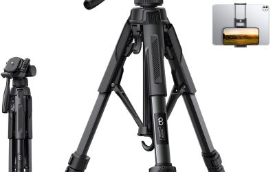 Lamicall Camera Tripod – 17.6LBS Max Load Tripod for Camera with Rapid Leg Deployment Phone Tripods for Video Recording Photo Vlog, 67″ Camera Stand with Phone Holder & Carry Bag for DSLR iPhone GoPro