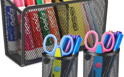 Magnetic Pen Holder, Metal Strong Magnet Pen Cup Magnetic Marker Storage Basket Locker Organizer for Whiteboard Refrigerator Fridge Locker Accessories Classroom Must Haves Teachers School Supplies