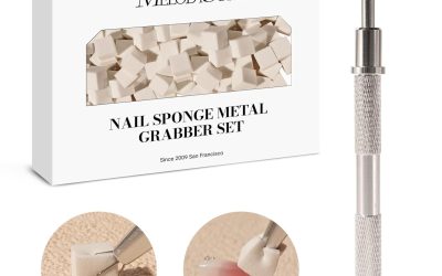 MelodySusie 100Pcs Soft Nail Sponges for Ombre, Nail Art Sponges With Grabbing Pen, Blooming Nails, Gradient Nail, Manicure Nail Art Tools, Professional Accessories Supplies for Home and Salon Use