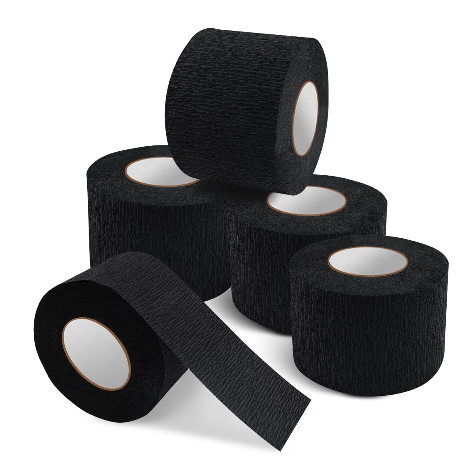 NICEMOVIC 5 Rolls Disposable Barber Paper Neck Strips Barber Accessories, Professional Barber Supplies Stretchy Paper Neck Strips for Salon Haircut Styling-Black