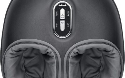 Nekteck Shiatsu Foot Massager with Heat, Deep Kneading Therapy Air Compression, Feet Massage Improve Blood Circulation Foot Wellness Soothing Pain Relief, Relax for Home Office Use, FSA HSA Eligible