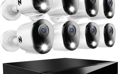 Night Owl 2-Way Audio 12 Channel DVR Video Home Security Camera System with (8) Wired 2K HD Indoor/Outdoor Deterrence Cameras and 1TB Hard Drive (Add up to 4 Wi-Fi Cameras)
