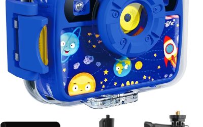 Ourlife Kids Camera, Selfie Waterproof Cameras Toys for Toddler, 1080P 8MP 2.4 Inch Large Screen Cam Digital Camera with 8GB TF Card, Fill Light, Children Toddler Gift for Boys Ages 3-12(Blue)