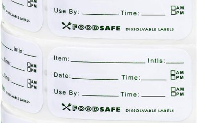 Outus 750 Pieces Food Labels for Containers 1 x 2 Inch Expiration Date Stickers Waterproof Oil Meal Prep Dissolvable Food Storage Labels Freezer Tape Easy to Write for Home Kitchen Restaurant Supplies