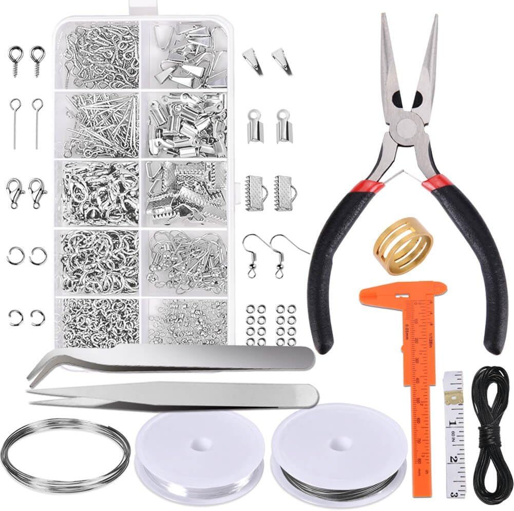 PAXCOO Jewelry Making Supplies Kit – Jewelry Repair Tool with Accessories, Pliers, Findings, and Beading Wires for Adults and Beginners