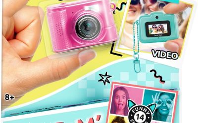Photo Creator Mini’Cam Compact Digital Camera – Pink; Customize with 6 Frames and 8 Built-in Color Filters; Compact; 1GB Micro-SD Card Included