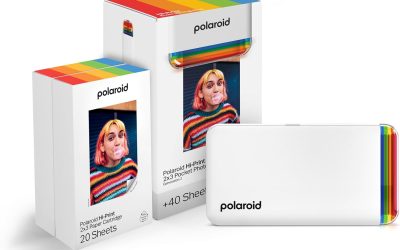 Polaroid Hi-Print + Paper Bundle – 2nd Generation Bluetooth Connected 2×3 Pocket Photo Dye-Sub Printer – White Printer + 40 Photos (6438)
