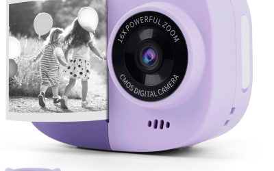 Portable Instant Camera for Kids Print Photos Travel Digital 1080P Video Camera for Toddlers 3 4 5 6 7 8 Year Old Girls Holiday Christmas Birthday Gifts (Purple)