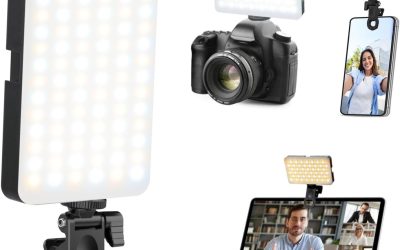 Portable Selfie Light for iPhone: 90 LED Rechargeable Phone Fill Lights, Ring Light for Camera Picture, Makeup Photo, Video Conferences, Laptop Use, Zoom Meetings, TikTok, Vlog Photography