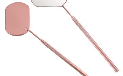 Pretty memory Lash Mirror, 2.2Inches Stainless Steel Makeup Eyelash Mirror, Eyelash Extensions Accessories Supplies, Lash Tech Must Haves (Rose Gold)