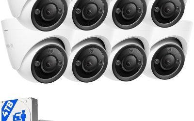 REOLINK 12MP PoE Security Camera System, 8pcs H.265 12MP Security Cameras, Person Vehicle Pet Detection, Two-Way Talk, Spotlights Color Night Vision, 16CH NVR with 4TB HDD, RLK16-1200D8-A