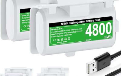 Rechargeable Batteries for Xbox One/Xbox Series X|S Controller,2x4800mWh Xbox Controller Battery Pack, Play and Charge Kit for Xbox Series X/S,Xbox One/Elite,Xbox One S/X with LED Indicator