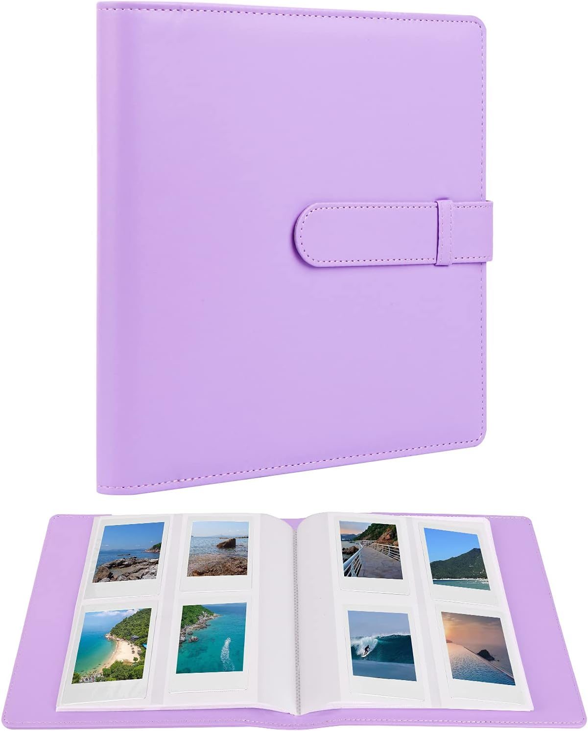 Ruibytree 256 Pockets Mini Photo Album Book for Fujifilm Instax Mini 12 11 9 8+ 8 LiPlay Instant Camera,Picture album for Polaroid Snap/Snap Touch/PIC-300/Z2300/SocialMatic Zip Instant Printer(Purple)