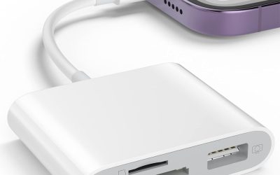 SD Card Reader for iPhone, Memory Card Reader with USB Camera Adapter Plug and Play Trail Game Camera Viewer Supports SD and TF Card MicroSD Card Adapter for iPad No App Required