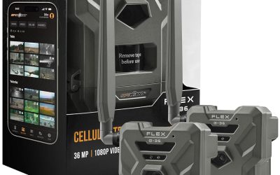 SPYPOINT Flex G-36 Twin Pack Cellular Trail Camera, 36MP Photos and 1080p Videos with Sound, GPS Enabled, Dual-Sim LTE Connectivity, 100′ Flash & Detection Range, Responsive Trigger up to .3S